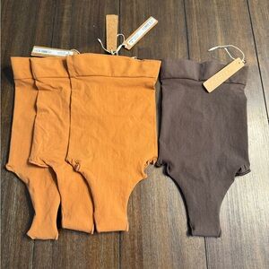 SKIMS Everyday Sculpt High Waist Thong Bundle 4 Pack XXS Bronze/Espresso NWT